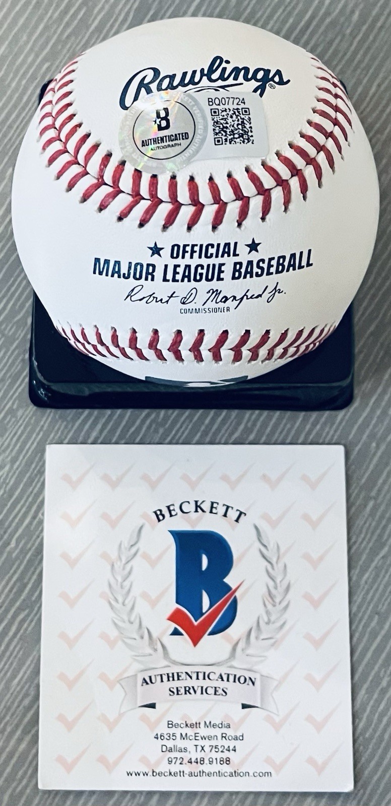 JUNIOR CAMINERO LICENSED BECKETT AUTHENTICATED SIGNED MINT MANFRED MLB BASEBALL
