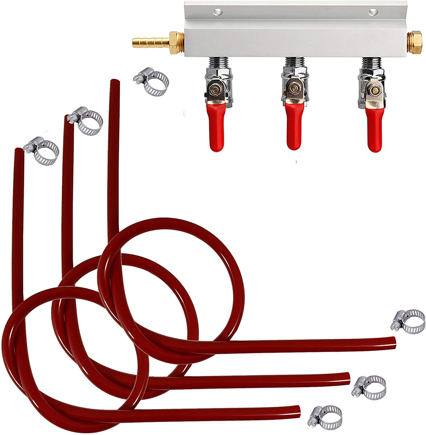 TAPCRAFT 3 Way Aluminum Manifold With 5/16" Tubing