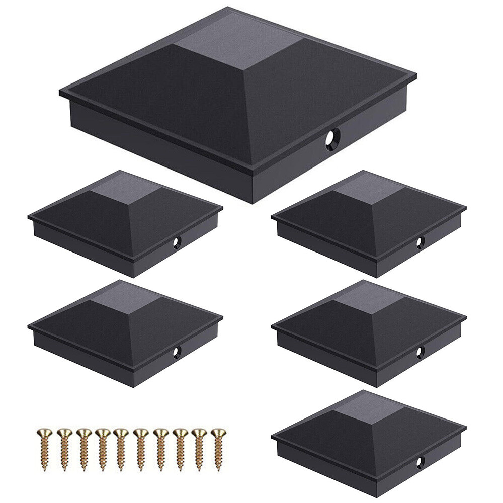 4x4 Post Caps Black(Actual 3.5" x 3.5") 6/12/24 Pack Fence Post Caps with Screws