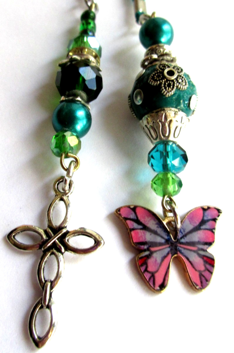Easter Cross, Spring Butterfly Bookmark 18.5 inches
