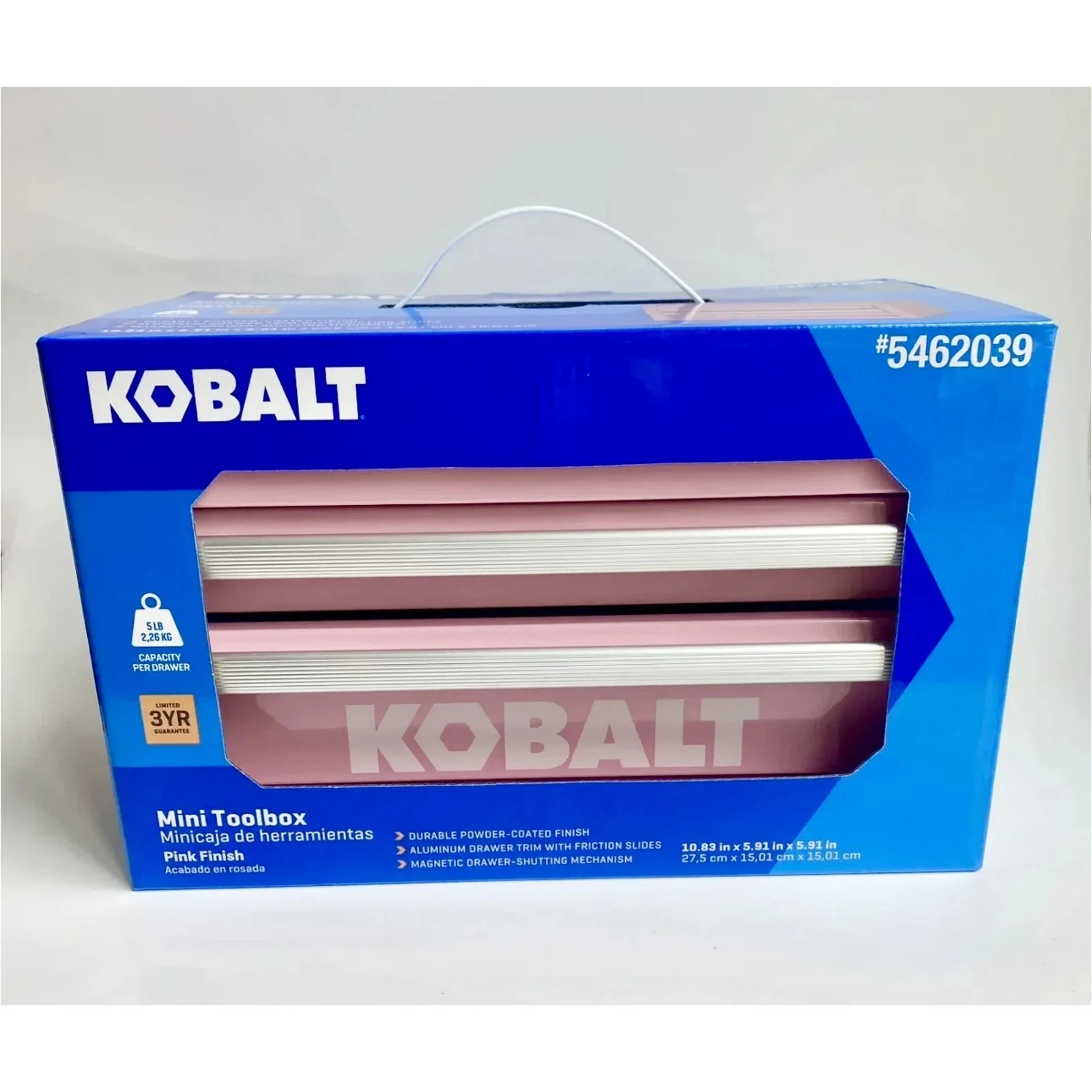 Kobalt Mini 2 Drawer Steel Tool Box Pink Blue White Green Black Red Gray New