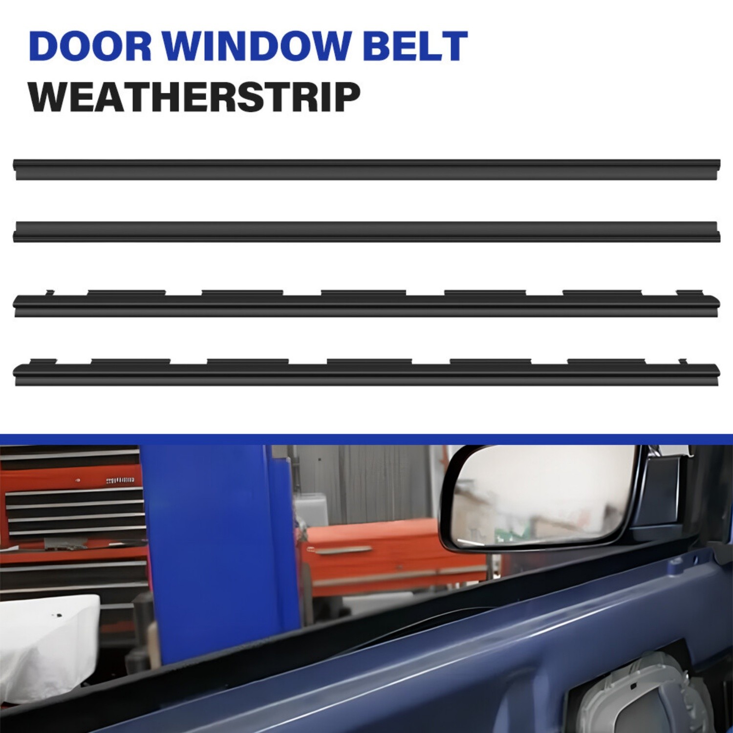 Fit For Chevy Truck Inner & Outer Window Sweep Felt Seal Weatherstrip Kit 4Pcs