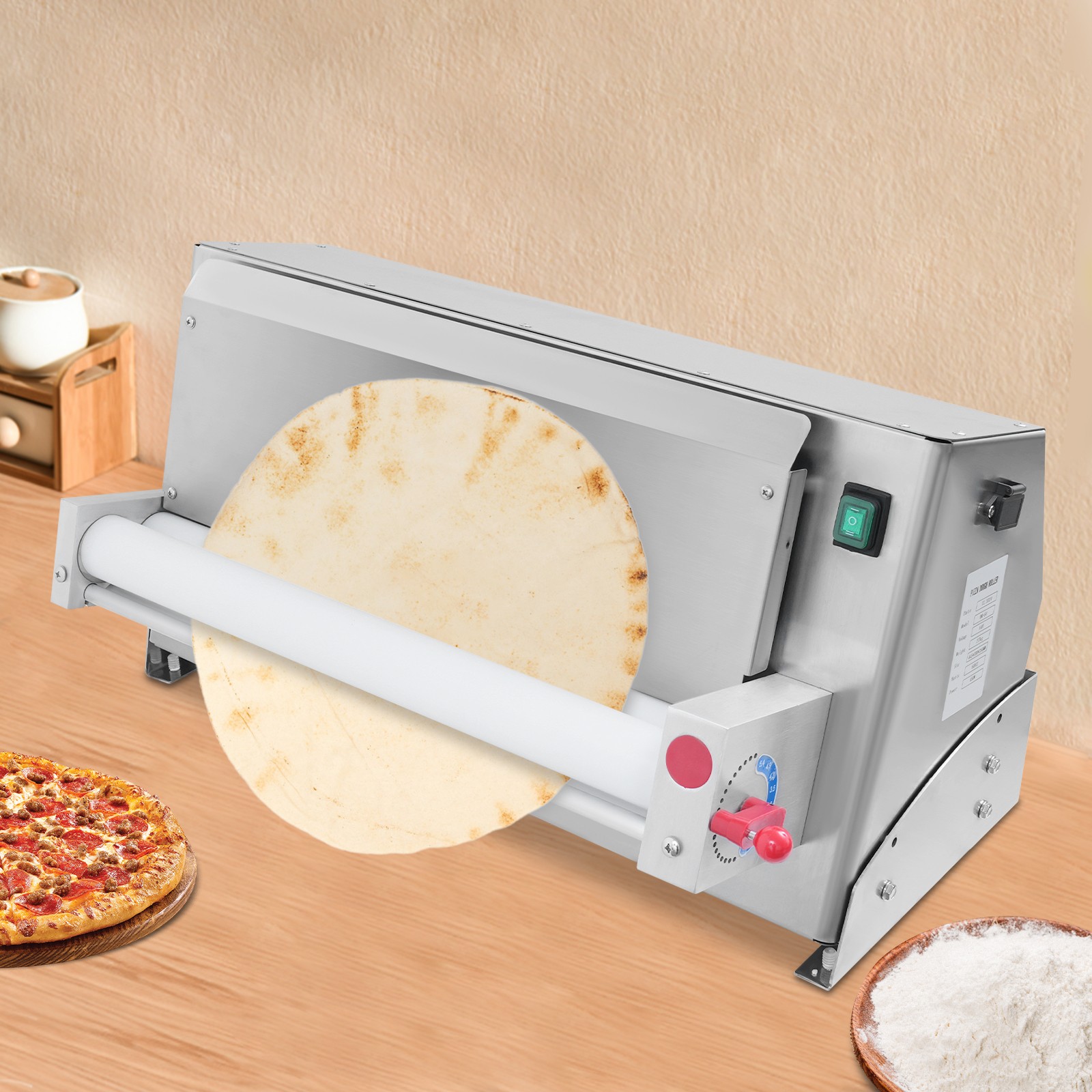 3-18" Commercial Electric Pizza Dough Roller Sheeter Pastry Press Making Machine