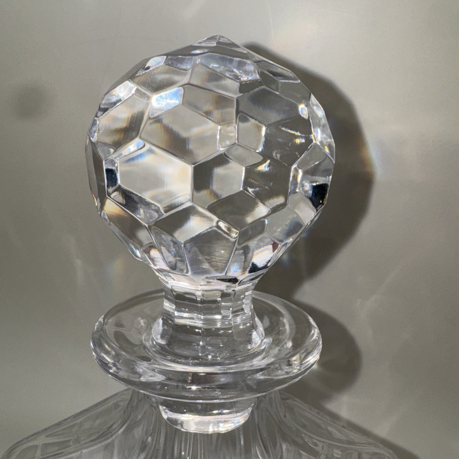 Tiffany & Co Tartan Decanter Cut Crystal Plaid Liquor 1990's 10" Retired