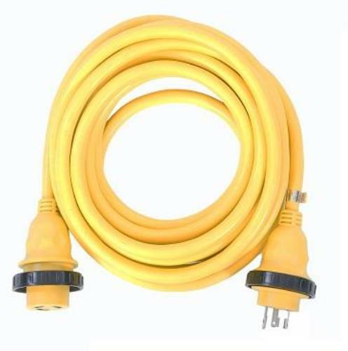 Amp Up Marine Cords 30A 125V Marine Shore Power Boat Cord Cable 50' Yellow 21315