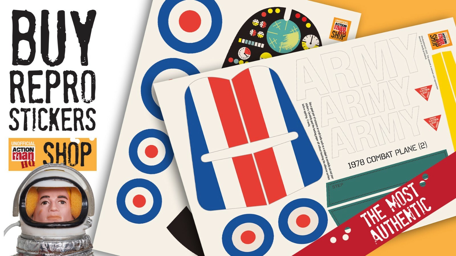 Action Man Combat Plane Stickers