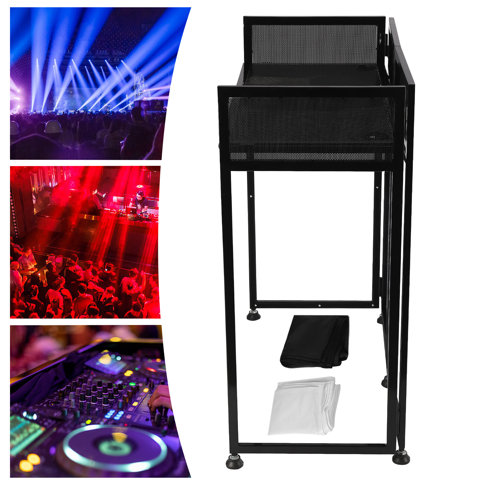 DJ Event Facade Scrim Metal Frame Booth+Travel Bag Case+20" x 40" Flat Table Top