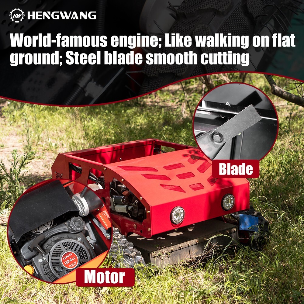 200m gasoline remote control lawn mower all terrain 45 degree rock climbing