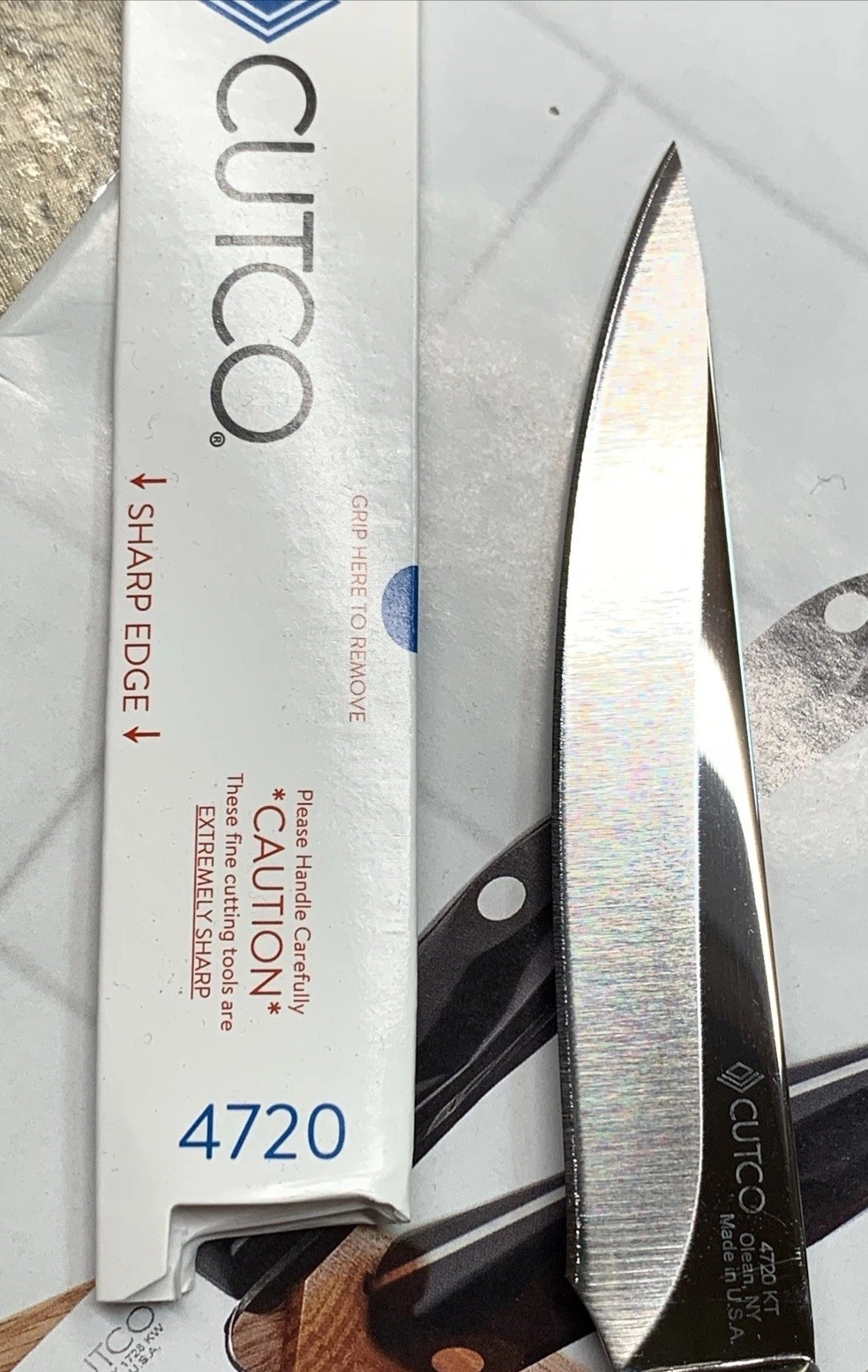 NEW CUTCO 4” Gourmet Paring Knife 4720 Pearl White USA Retail $88 BNIP