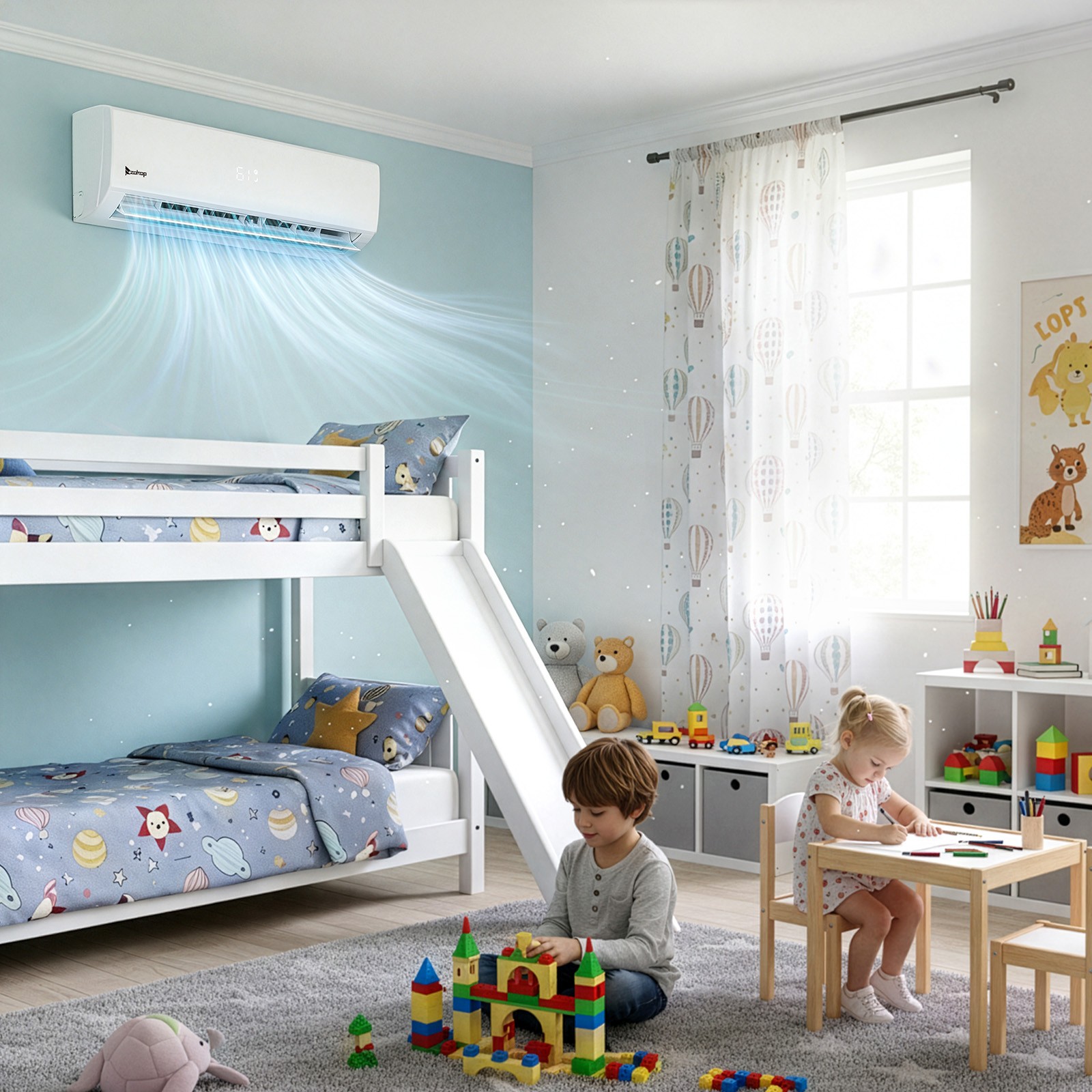 38000 BTU 2 Zone Mini Split Air Conditioner 20 SEER2 12K+24K Cool & Heat Pump