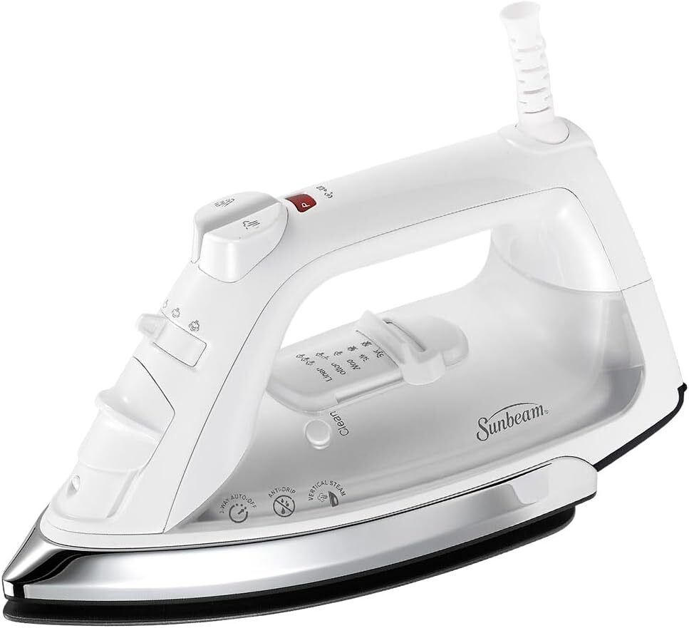 Sunbeam GCSBCL-317-000 Classic Iron 1200W, Mid-size Anti-Drip Nonstick Soleplate