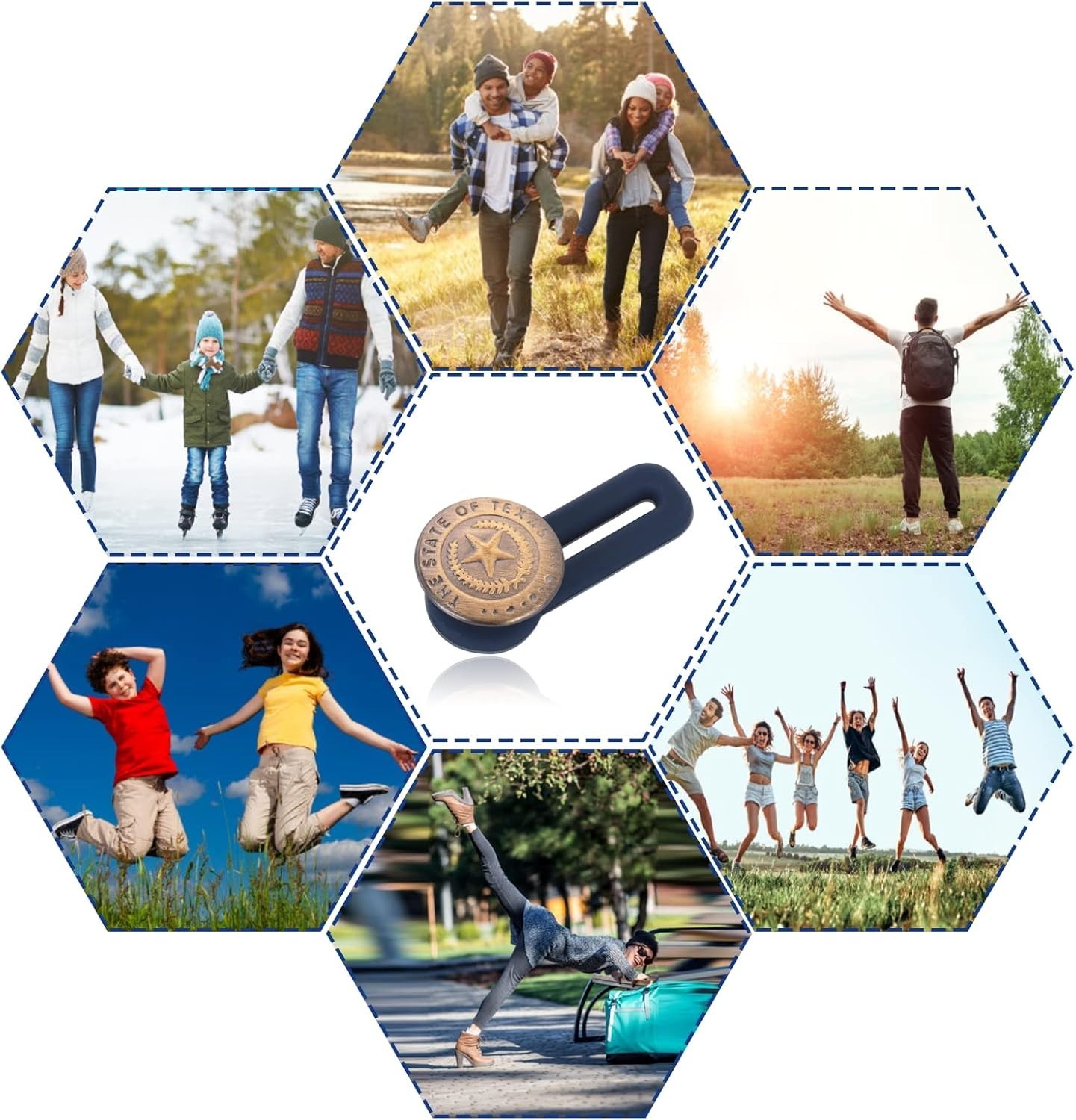 10 Pack Pants Expander Button Jeans Waist Extender Button10 Styles for Men Women