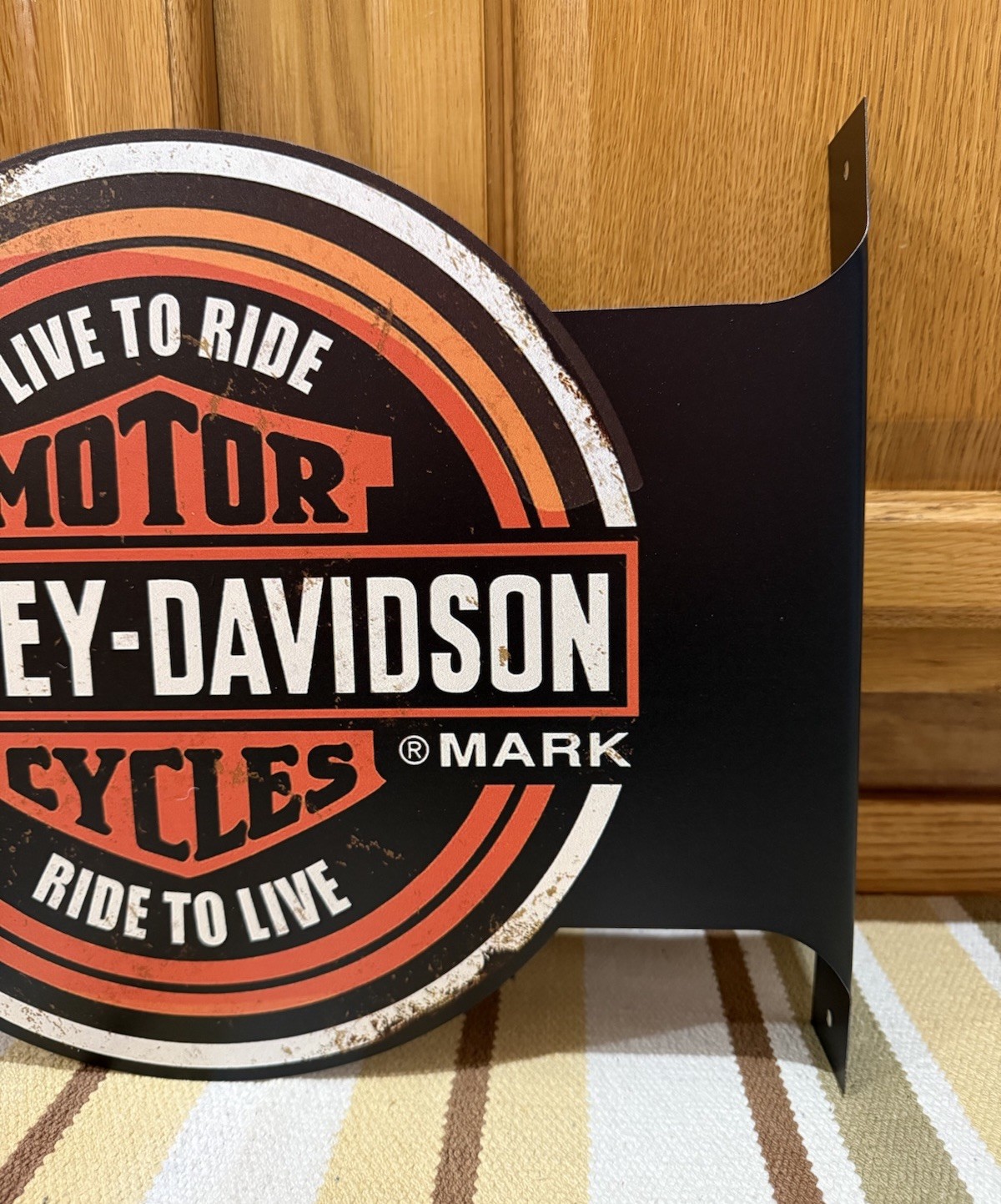 Harley Davidson Motorcycle Flange Sign Gas Oil Parts Vintage Style Wall Decor 1