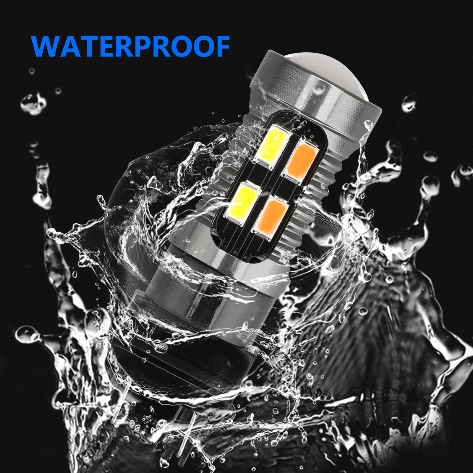 4X 3157 3156 LED DRL Switchback Turn Signal Light Bulbs 4157na 3457a White Amber