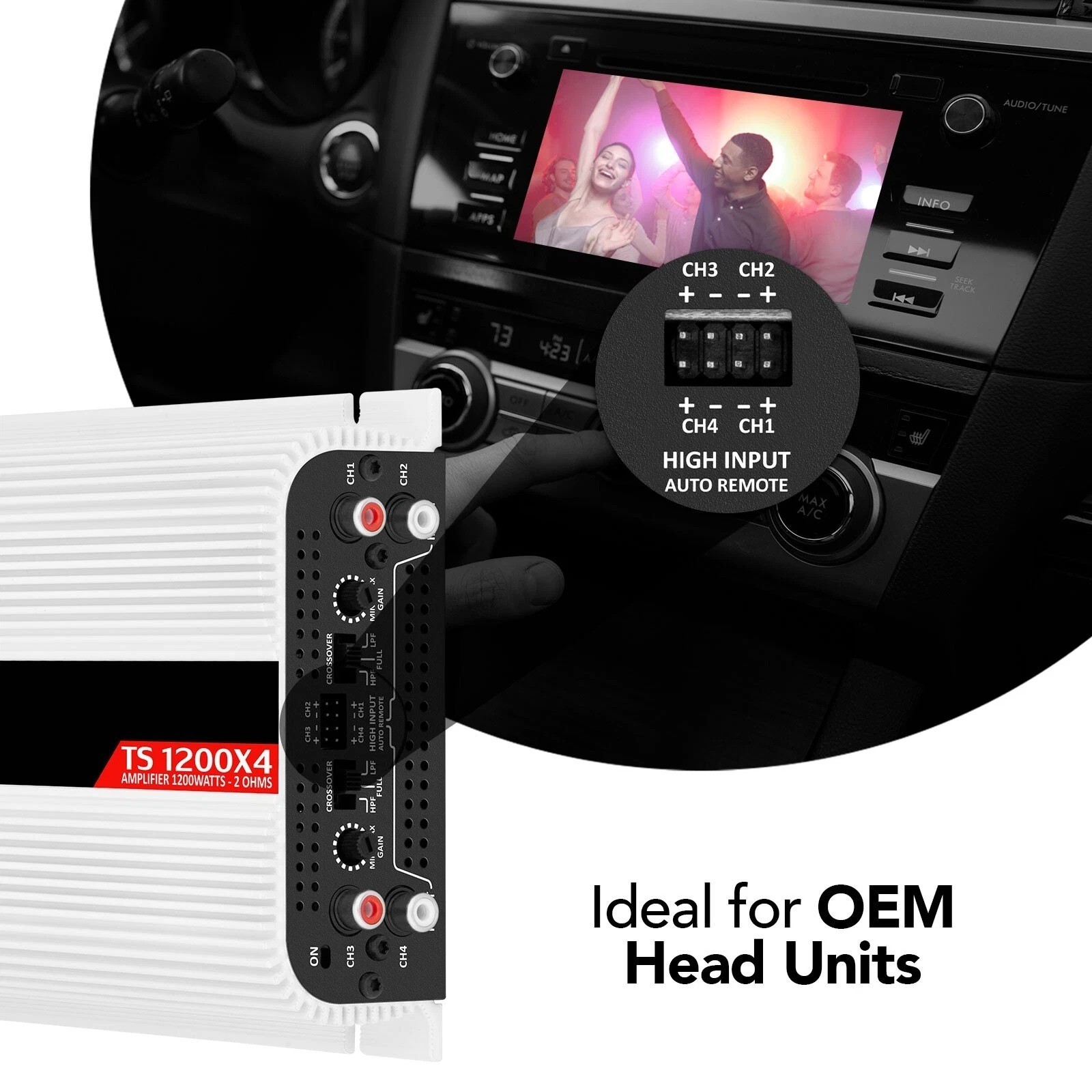 Taramps TS 1200x4 Car Audio Amplifier 1200W RMS 2 Ohms 4 Channels