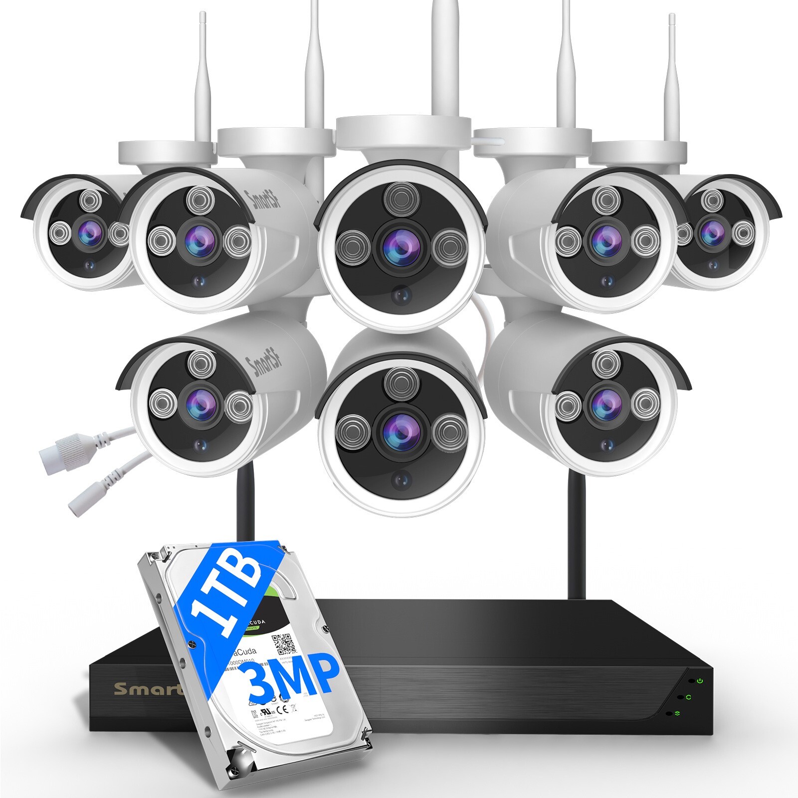 Wireless security camera system Outdoor Audio 10CH H.265+ CCTV Wifi NVR Kit