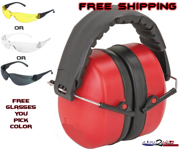 Ear Muffs Glasses Combo Hearing Protection Shoot Hunting Gun Sport Tactical NRR