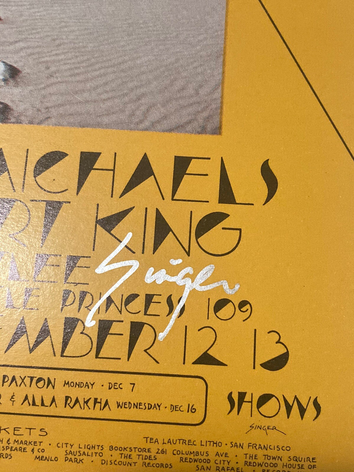 BG 260 Lee Michaels Albert King SIGNED DAVID SINGER 1970 Postcard Handbill