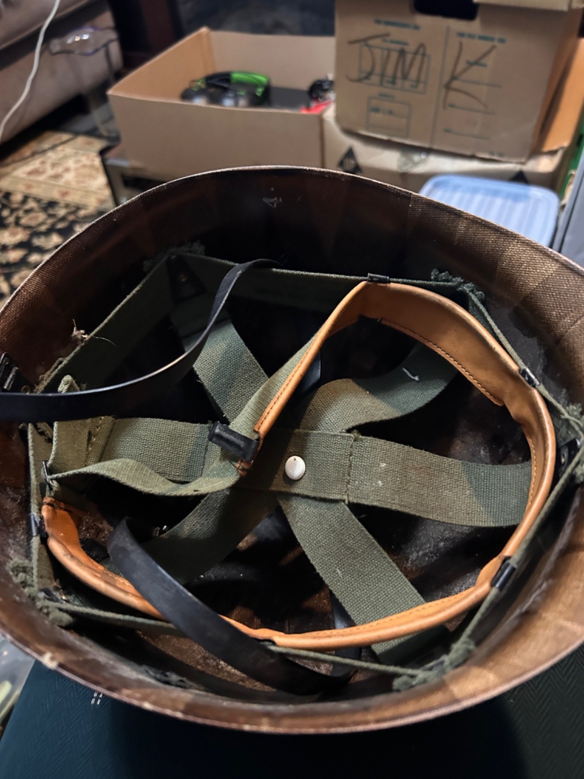 Vintage Canadian Army helmet READ