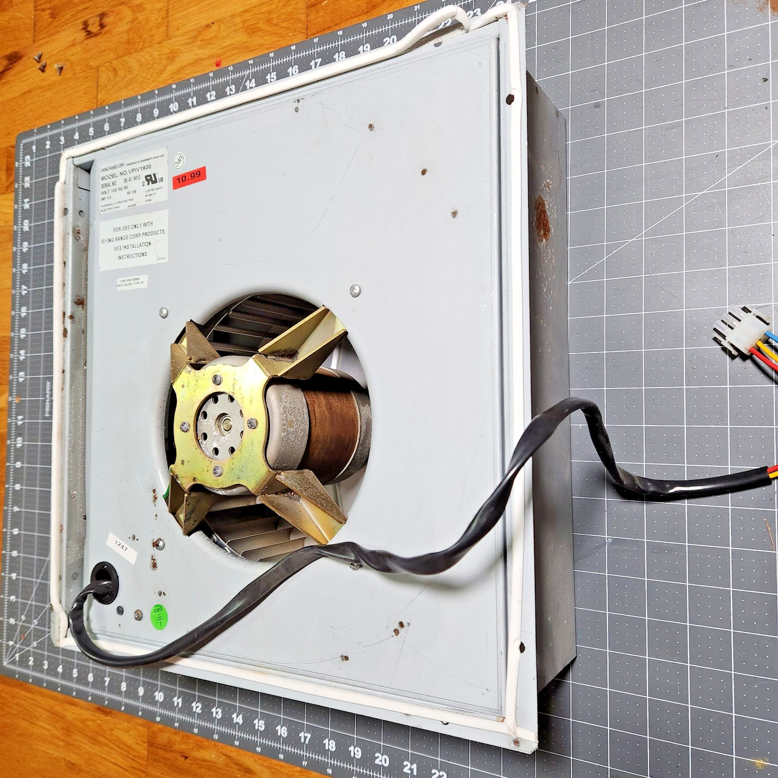 Viking Blower 600 cfm VPIV1600 for Downdraft VIPR160 Fan PD220008 Motor PD220009