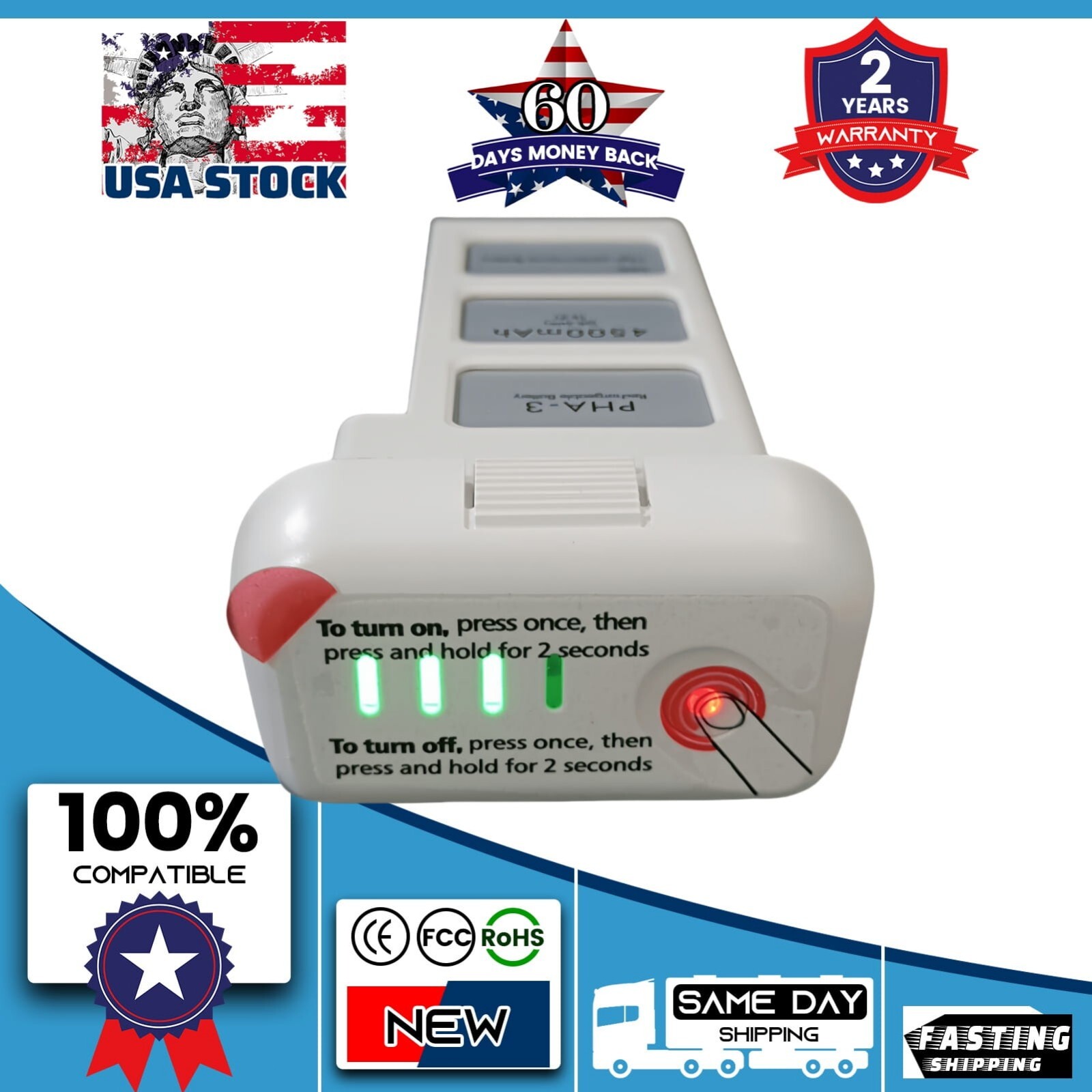 Phantom 3 4500mAh Advanced Standard Intelligent LiPo Replacement Battery for DJI