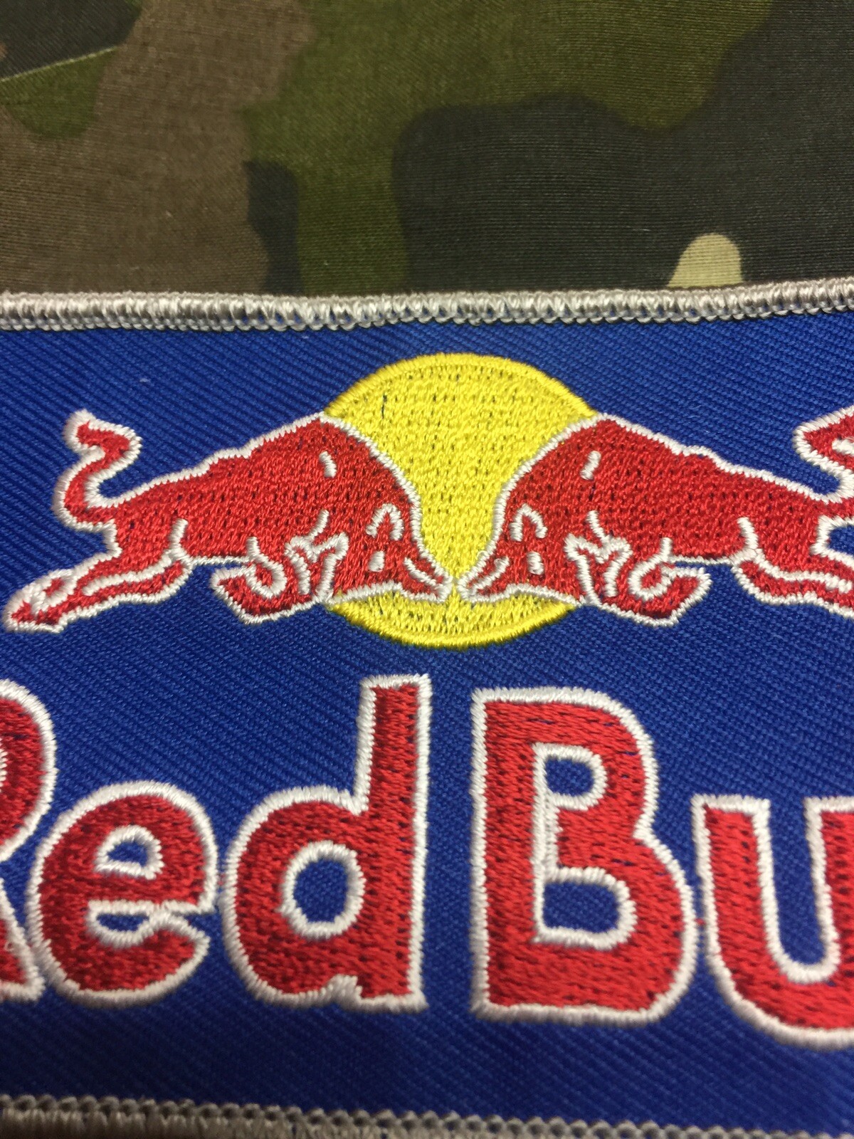 RED BULL PATCH WITH GENUINE 3M ADHEASIVE HOOK BACK SEE PICTURES