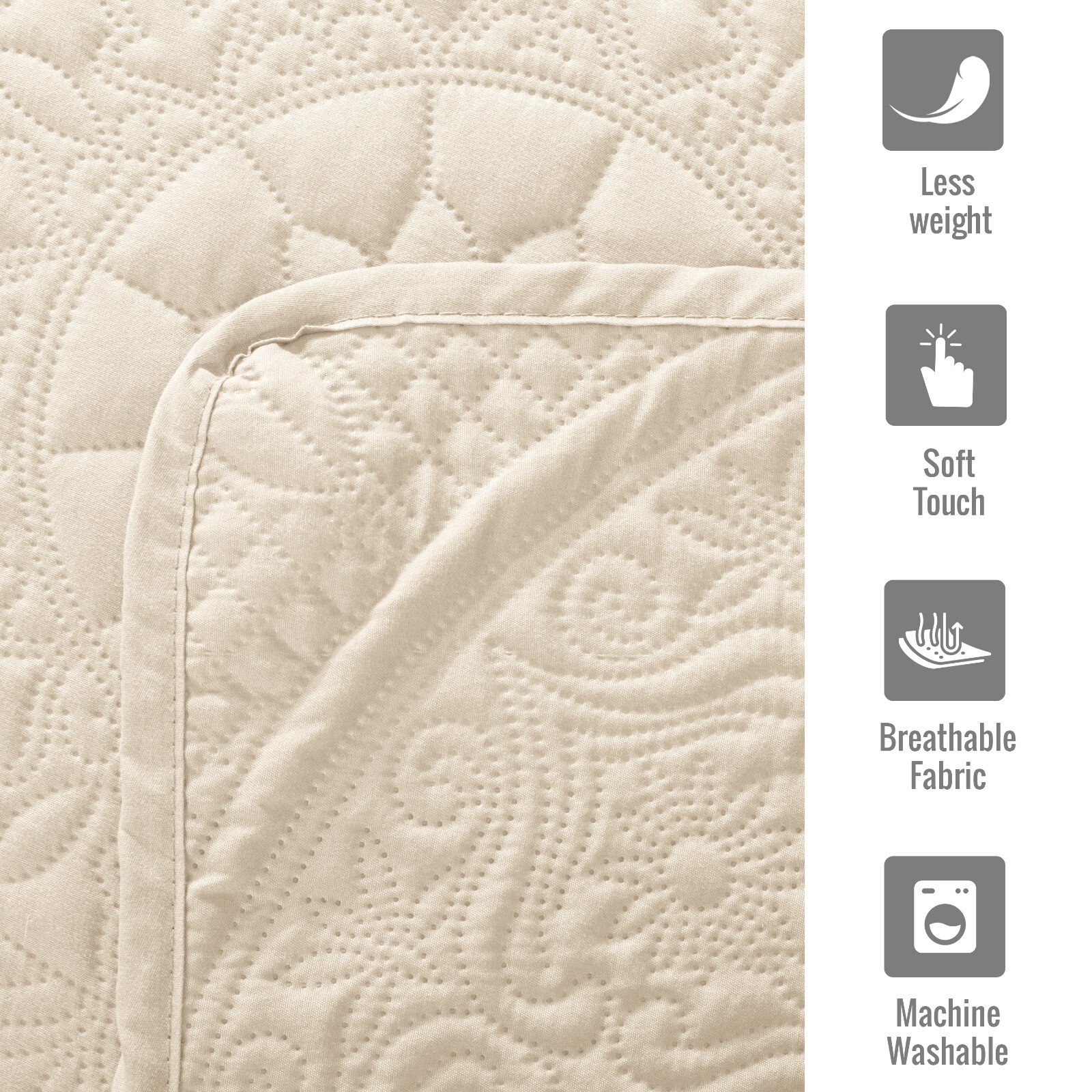 Luxury Bedspread Bedding Set 3 Piece Quilted Coverlet Bed Throw Queen King Size