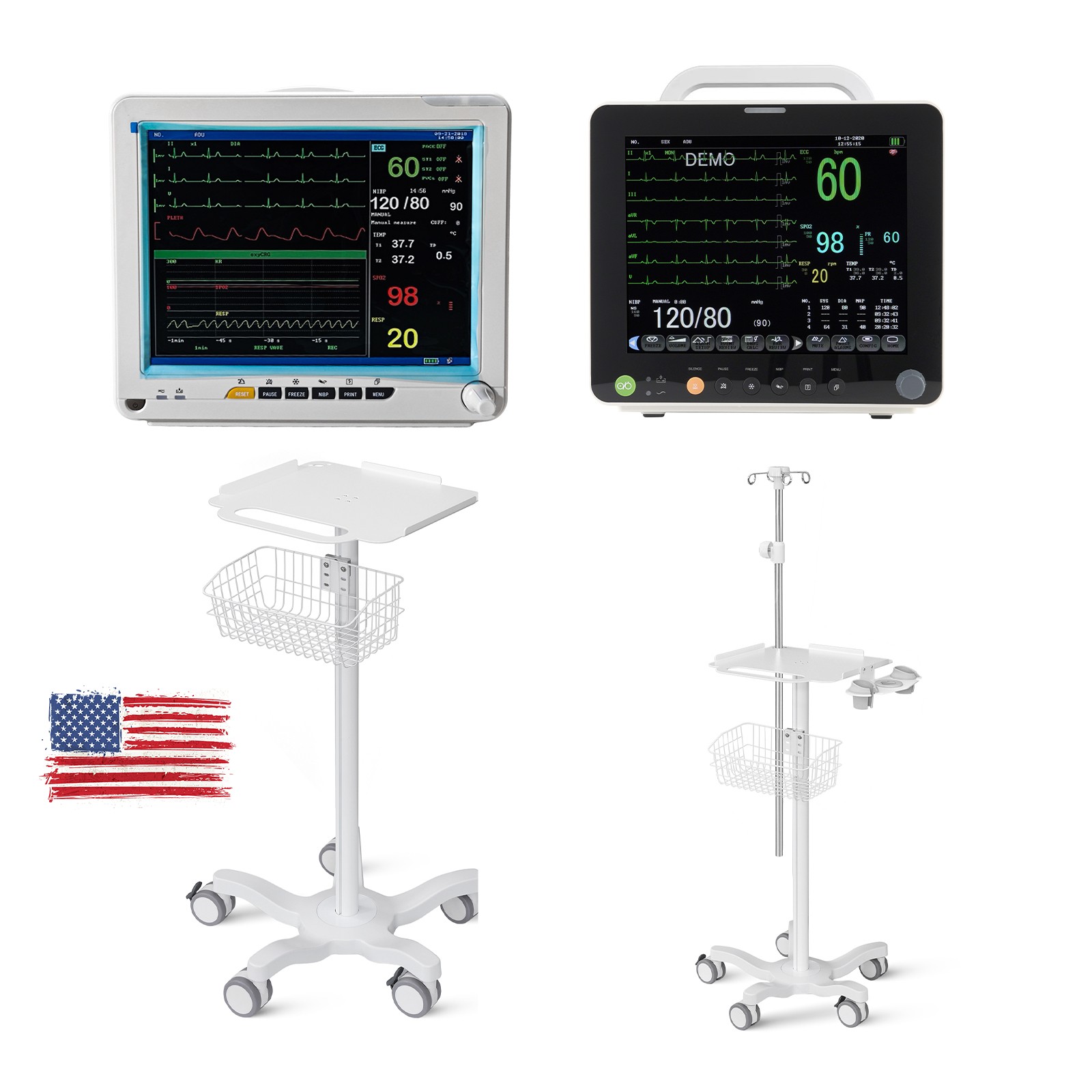 12" Patient Monitor ICU CCU Vital Sign For Hospital/Medical Trolley Cart