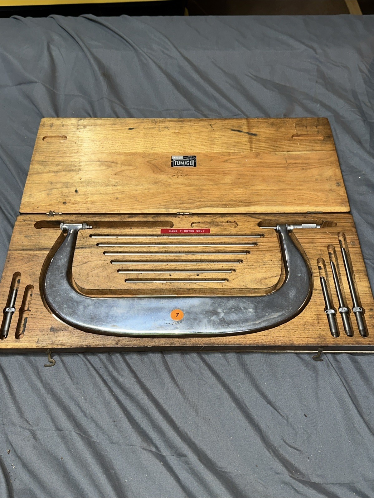 Scherr Tumico Outside Micrometer 6-12" Range .0001" Graduation Caliper Wood Box