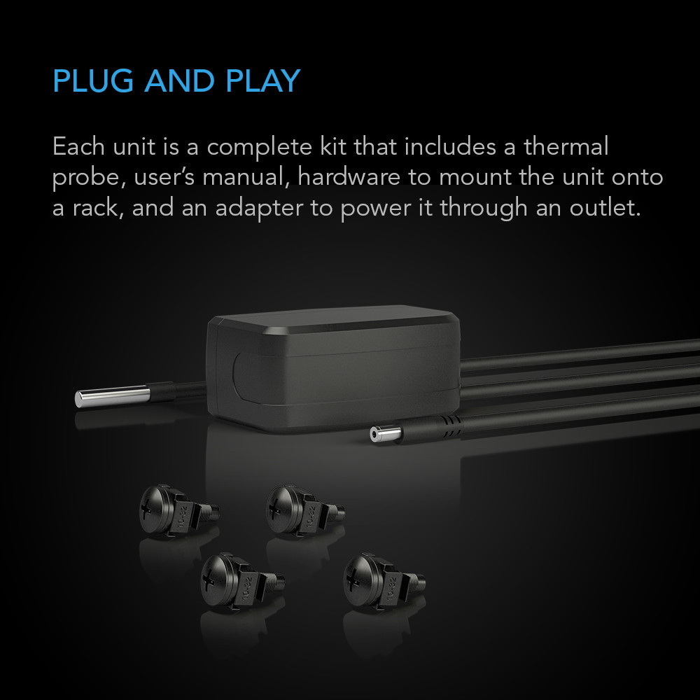 CLOUDPLATE T2, Rack Mount Cooling Fan 1U Top Exhaust, AV Equipment 19" Rack
