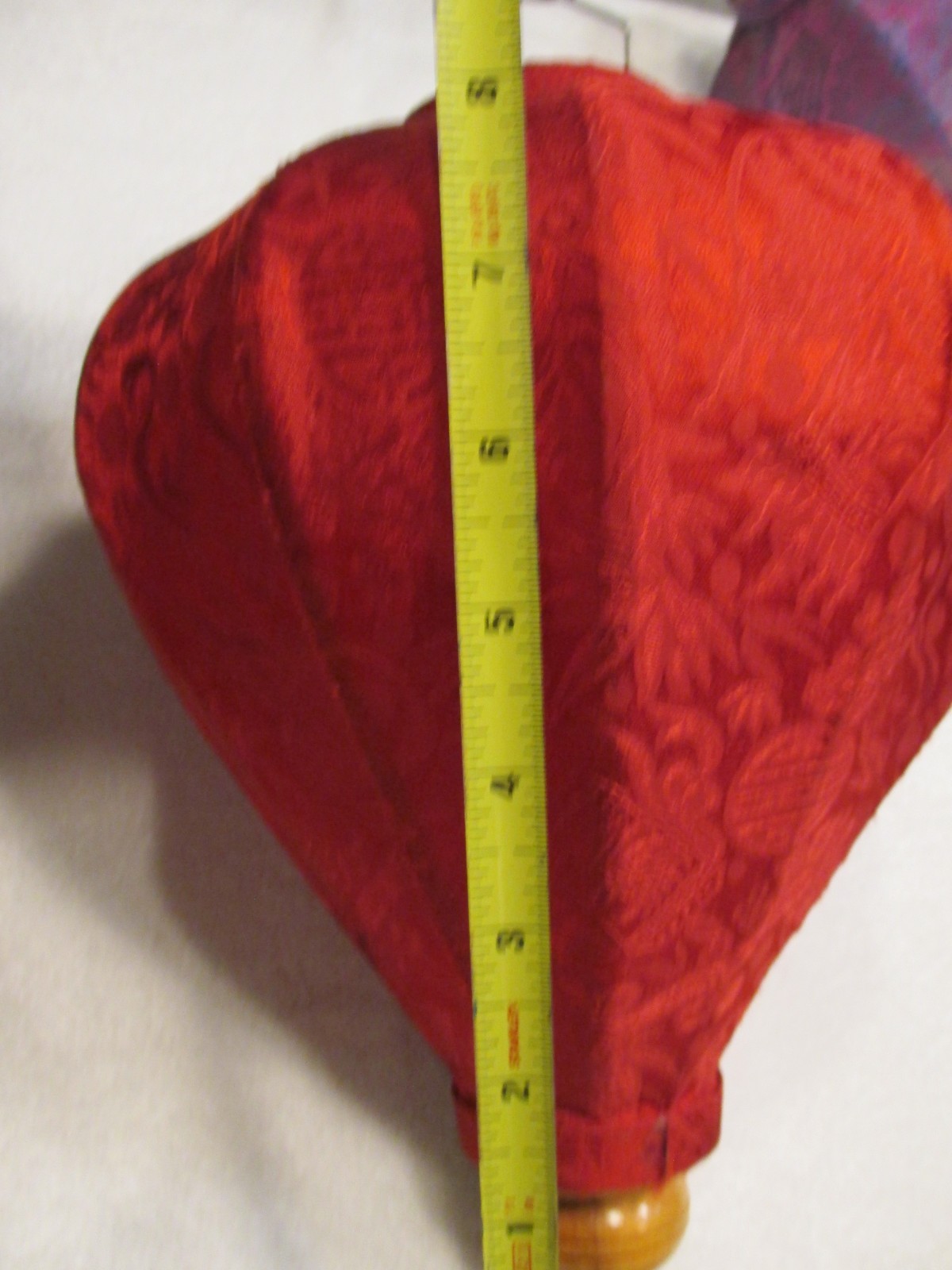 Authentic Vietnam Bamboo and Silk Brocade 17" Lantern with Tassel