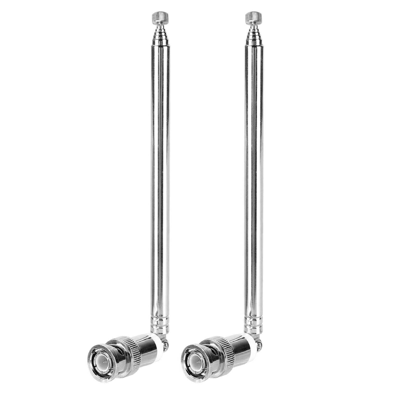 2Pcs 7 Sections VHF/UHF/AM/FM Telescopic Antenna BNC Male Connector Accessories
