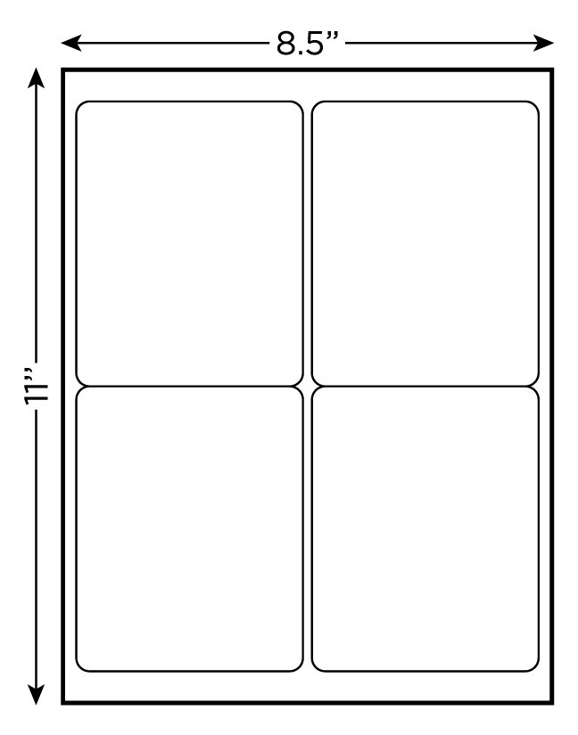 2000 4" x 5" Self Adhesive Shipping Labels 4 per sheet 500 sheets * 4 up *