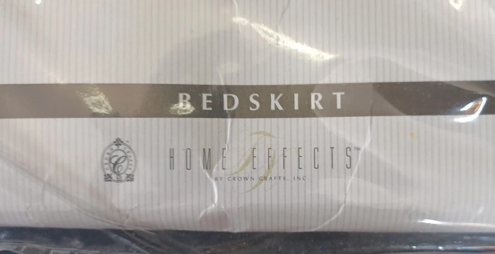 NOS Crown crafted abstract yellow blue orange green Twin Bedskirt