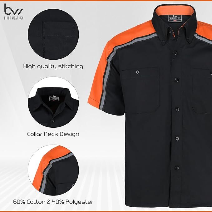Men's Mechanical Industrial Work Shirt with Reflective Lining