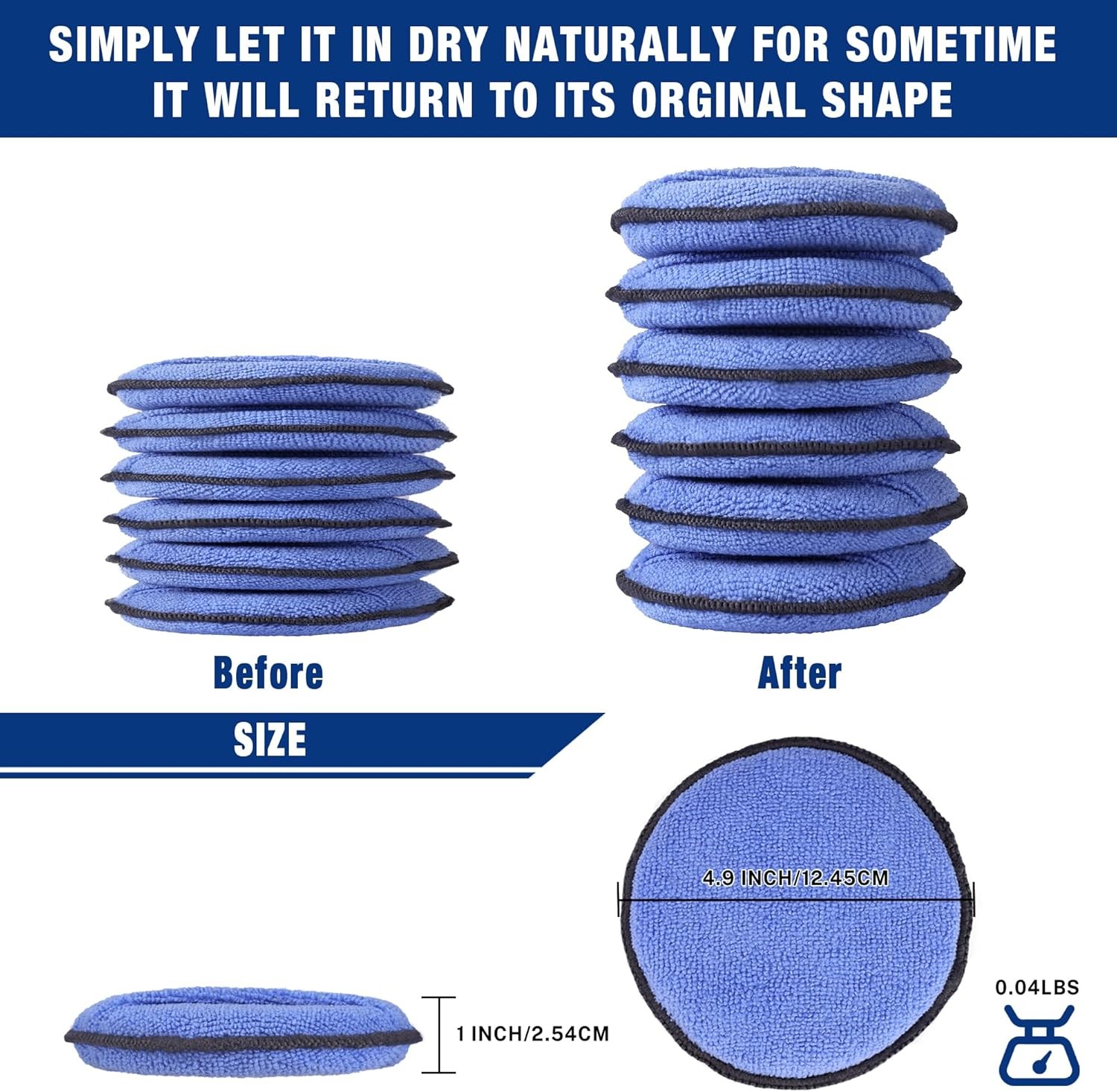 WORKPRO 18PC Car Wax Applicator Pad Microfiber Soft Foam Detailing Polishing Pad