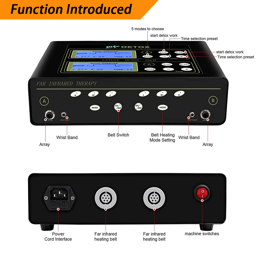 Upgraded Dual Detox Ionic Foot Bath Spa Cleanse Machine with New Infrared Belt