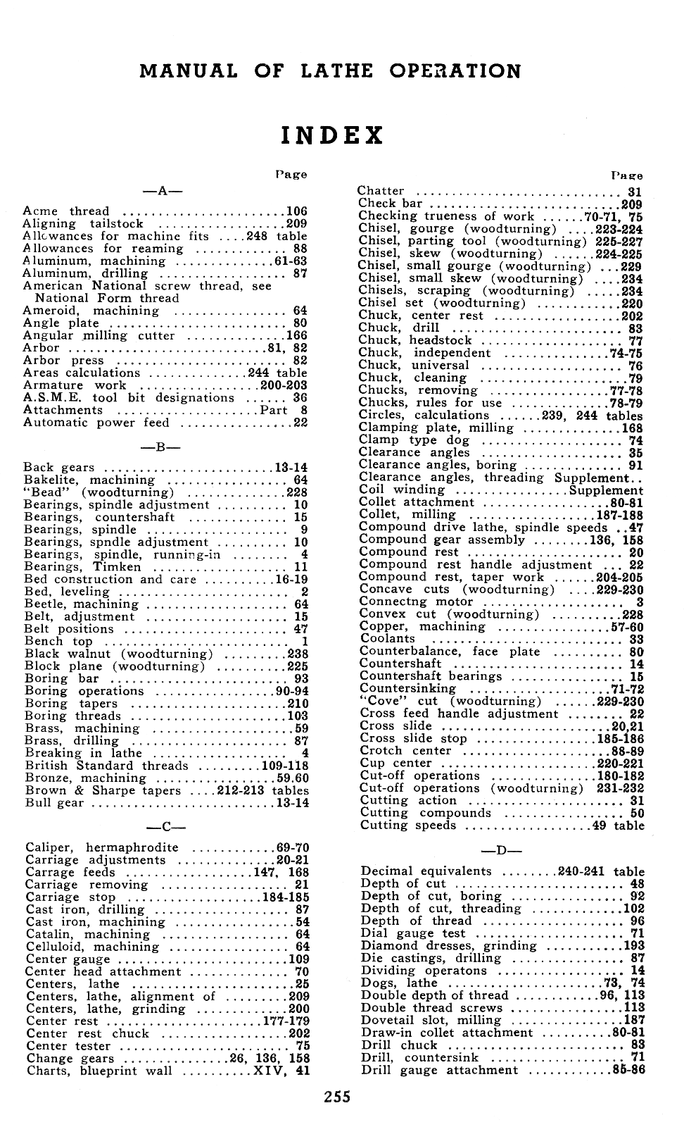 Atlas Craftsman Manual of Metal Lathe Operation Book for 10" and 6" 0032