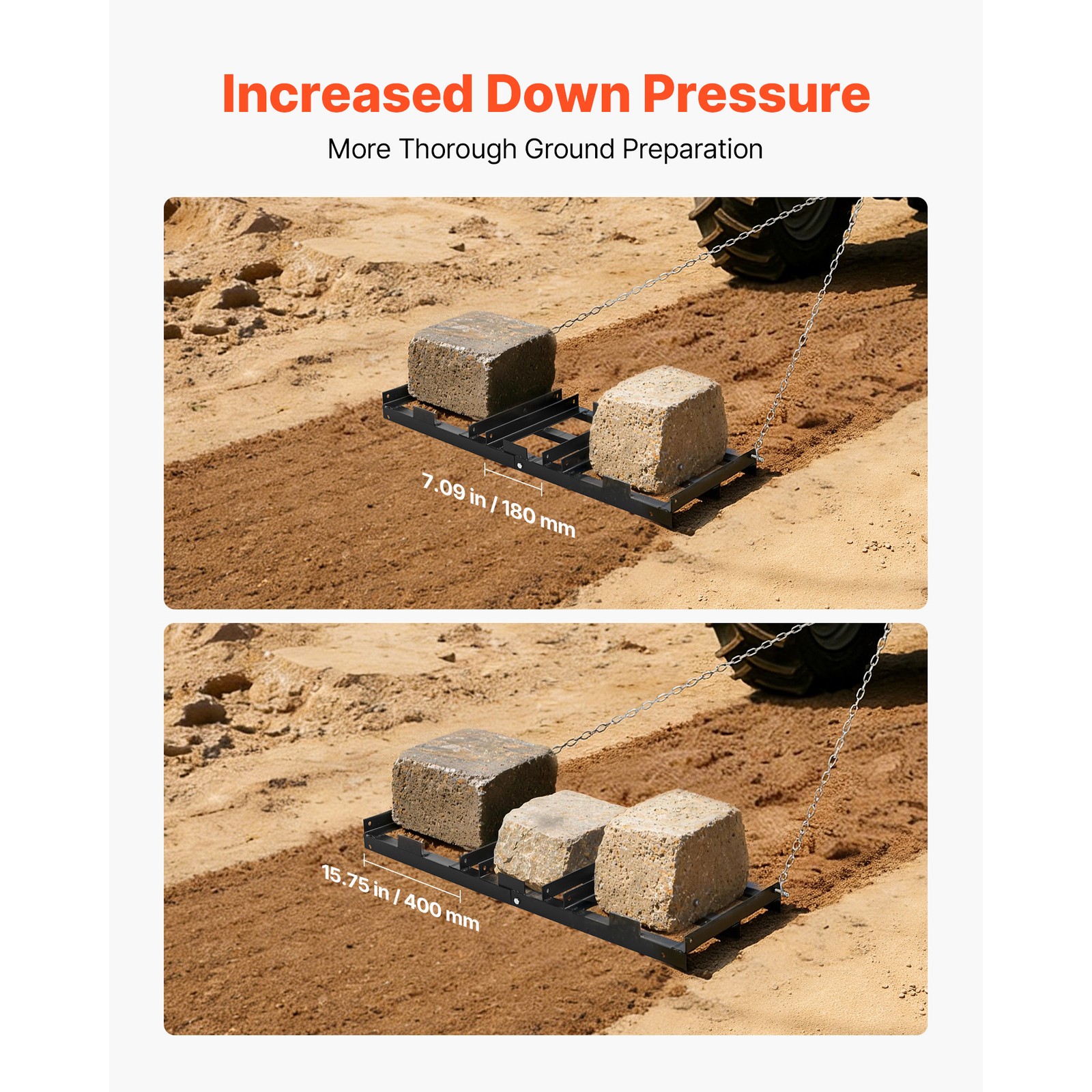 Uimoso Tow-Behind Drag Harrow 48 x 20 in for ATVs, UTVs, and Tractors