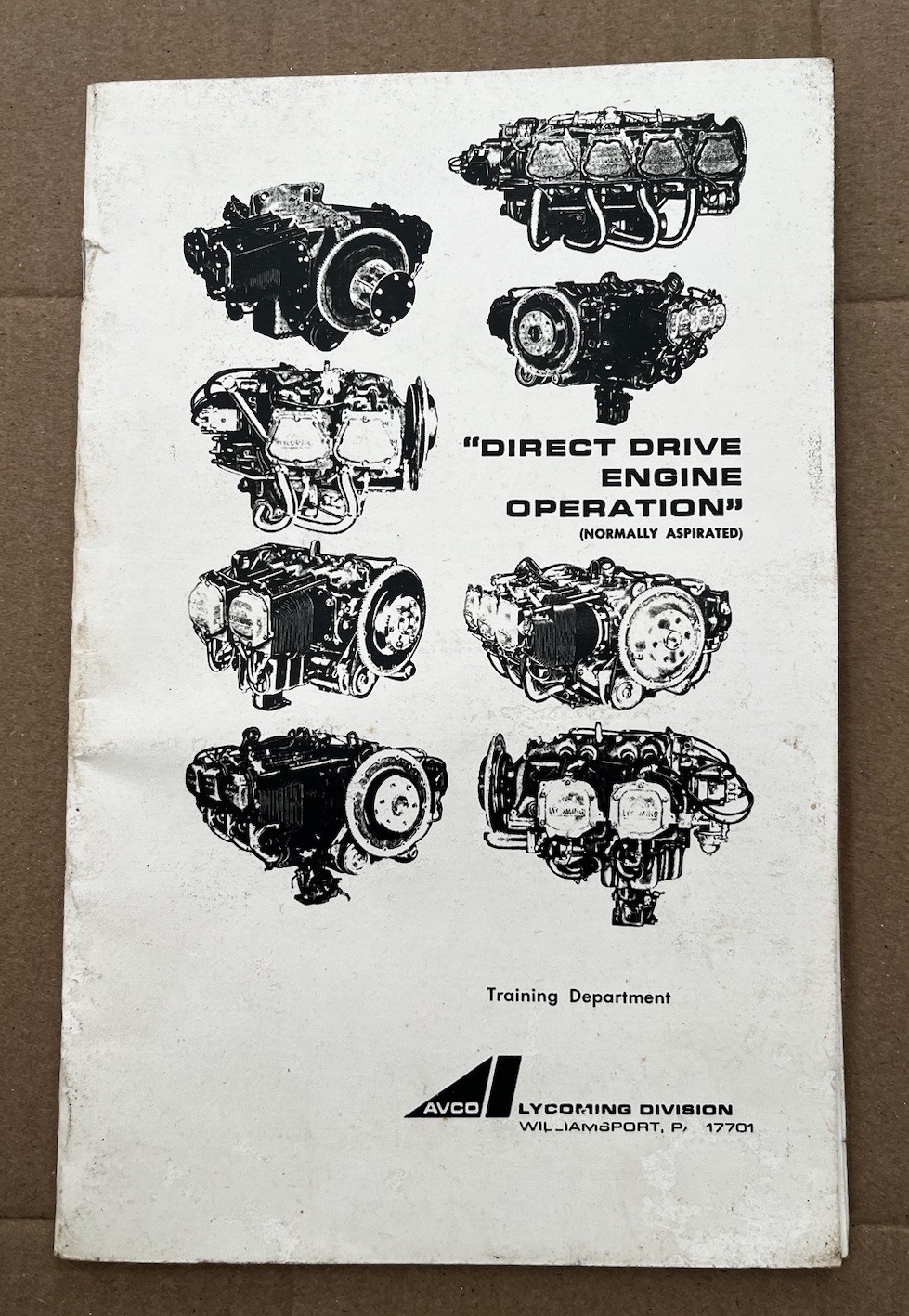 Vintage AVCO LYCOMING "DIRECT DRIVE ENGINE OPERATION" INFORMATION Manual Booklet
