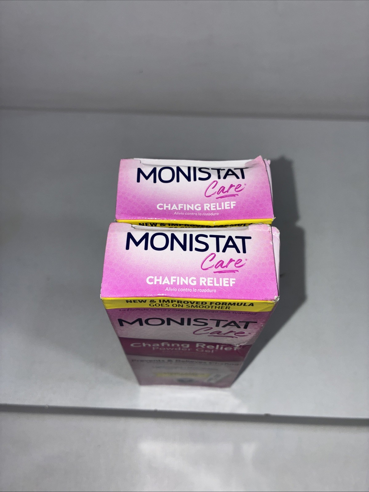 2 Monistat Care Chafing Relief Powder Gel 1.5oz Each/ New/ Exp 01/2027