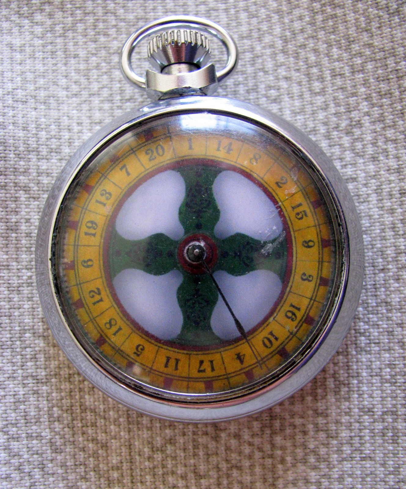 SCARCE PATTERN POCKET WATCH STYLE VINTAGE MECHANICAL DEVICE GAMBLING WHEEL