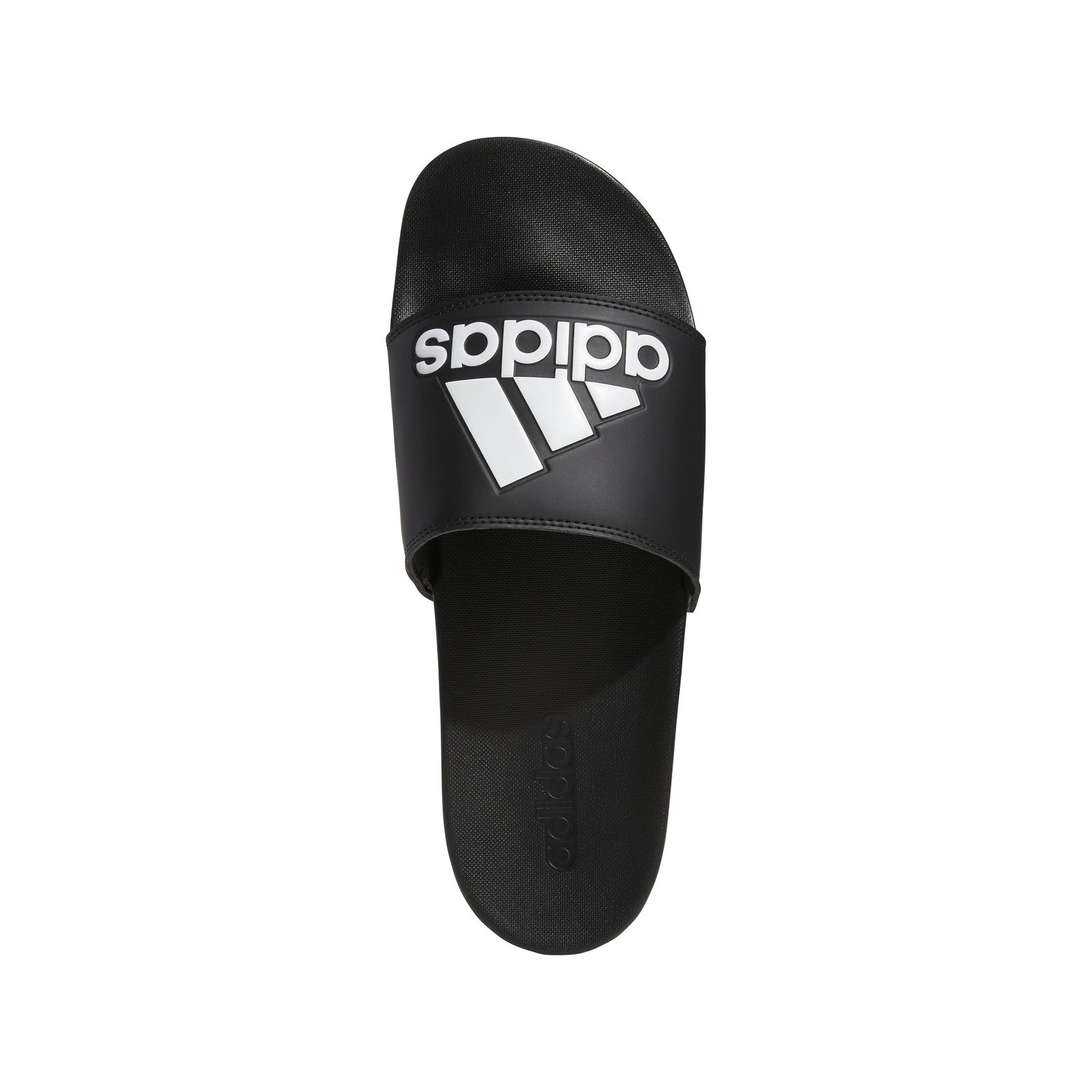 adidas Unisex Adilette Comfort Slide Sandal, Black/White/Black, 13 US Women, Men