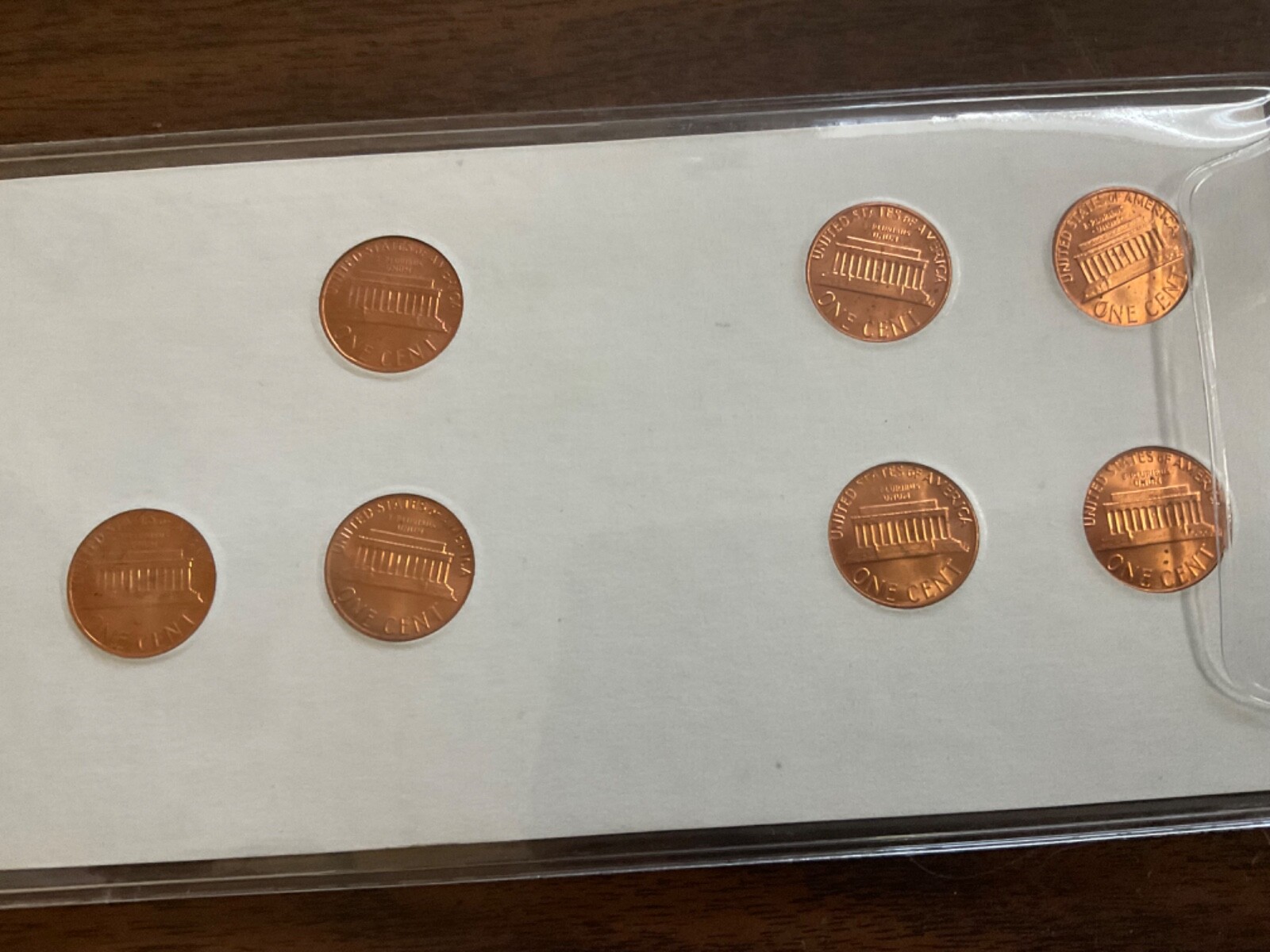 1982 Lincoln Cent 7 Coin Variety Set; BU; in Plastic Sleeve on Full Color Card