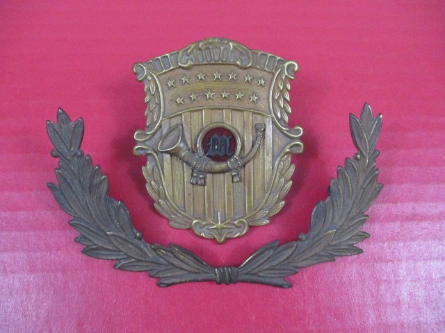 Civil War USMC Marine Corps Early Shako Helmet Plate & Wreath - Original - RARE