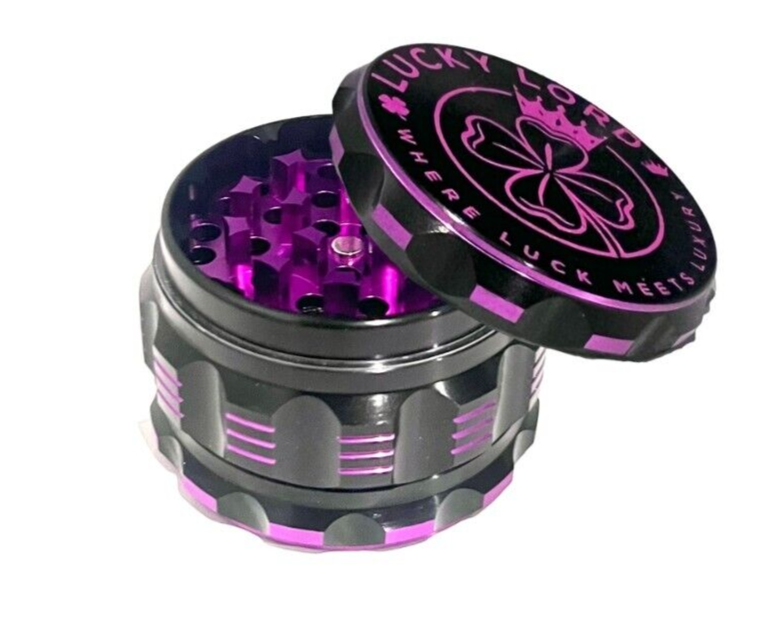 Lucky Lord Spice Herb Tobacco Grinder 2.5 Inch 4 Piece Crusher Aluminum Grinder