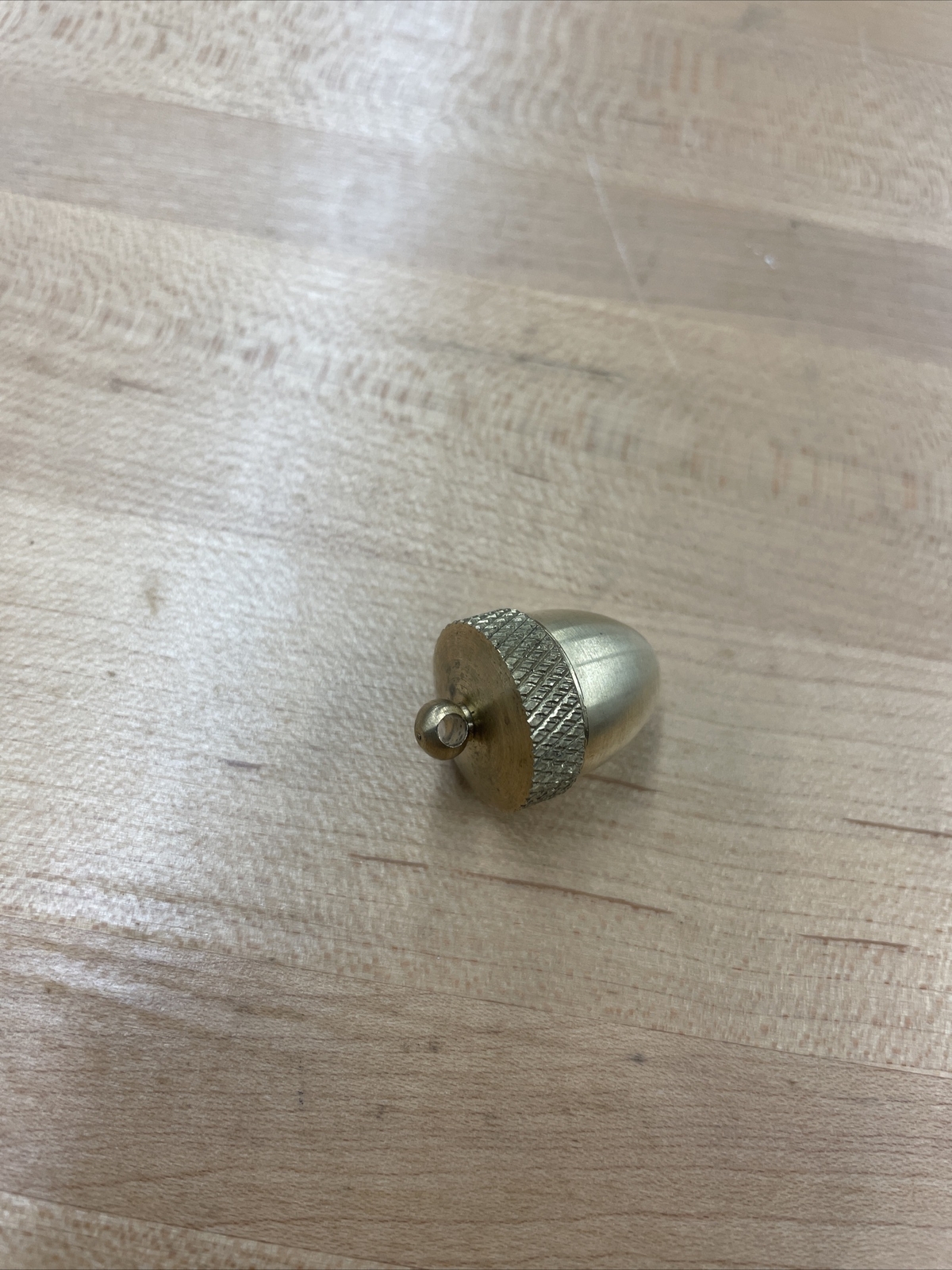 ACORN pendant , Vial , Pill box opens, unscrew top, Canister. Solid Brass