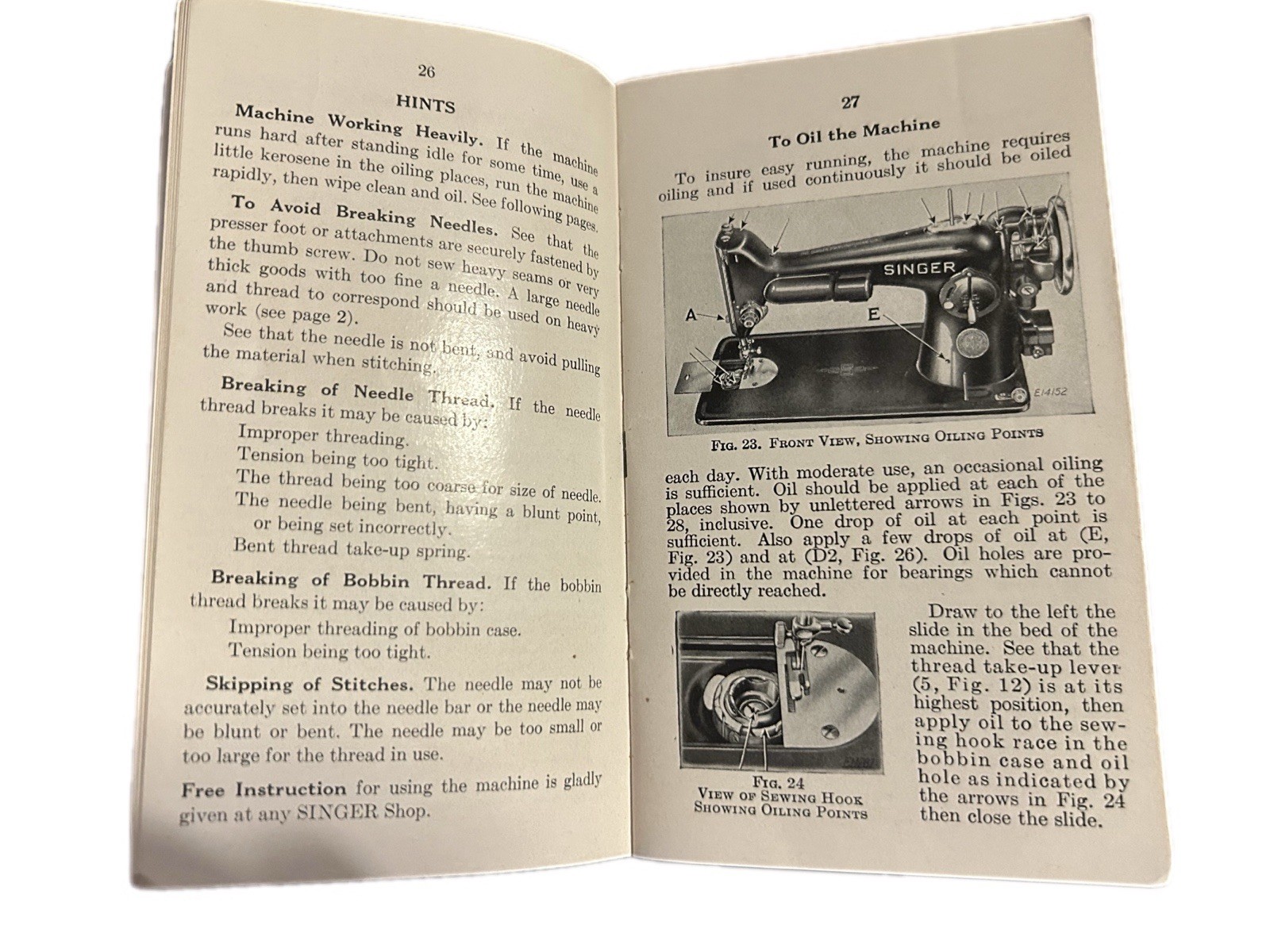 Singer 201-2 Electric Sewing Machine Owner's Manual Instruction Booklet