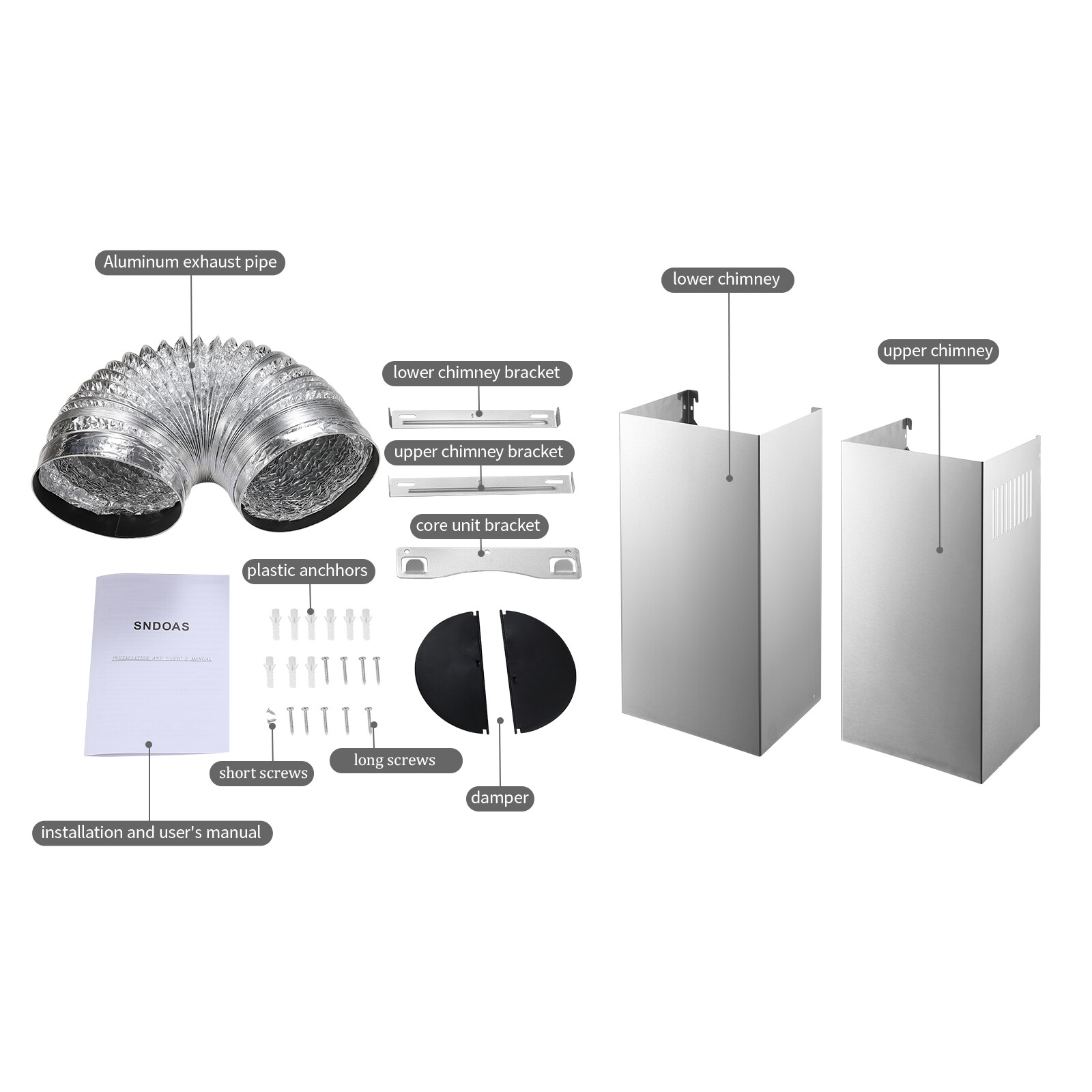 30 Inch Wall Mount Kitchen Hood 450 CFM Range Hood Stove Vented Hood Exhaust Fan