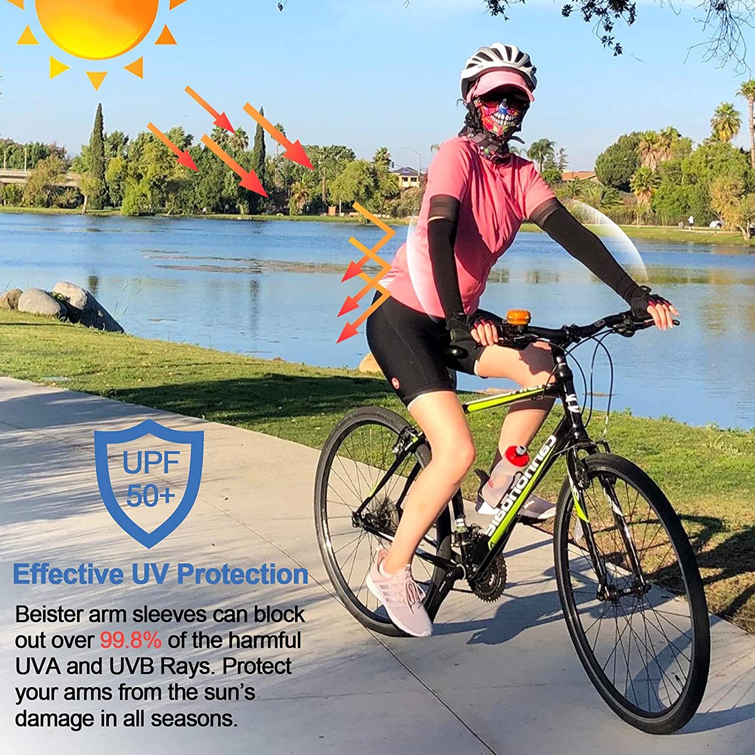 Cooling Sleeves UV Protection Arm Sleeves Arm Cover Sleeve for Men Women US